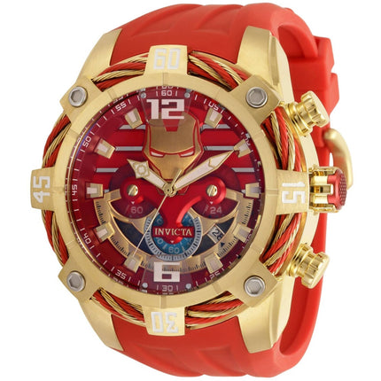 Invicta Men's Watch - Marvel Quartz Gold Tone, Red, White, Blue Dial Strap | 35092 ,