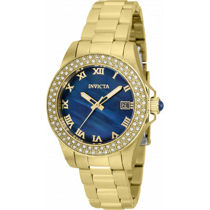 Invicta Women's Watch - Angel Blue Mother of Pearl Dial Yellow Gold Bracelet | 36072 ,