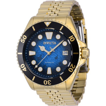 Invicta Men's Watch - Pro Diver Automatic Blue Dial Yellow Gold Steel Bracelet | 39879 ,