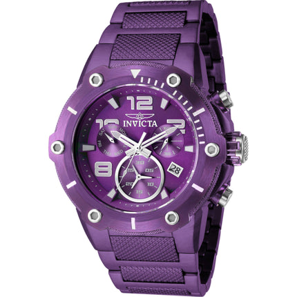 Invicta Men's Watch - Speedway Chronograph Dark Purple Dial Steel Bracelet | 40234 ,