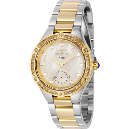 Invicta Women's Watch - Angel Chronograph White MOP Dial Two Tone Bracelet | 40367 ,