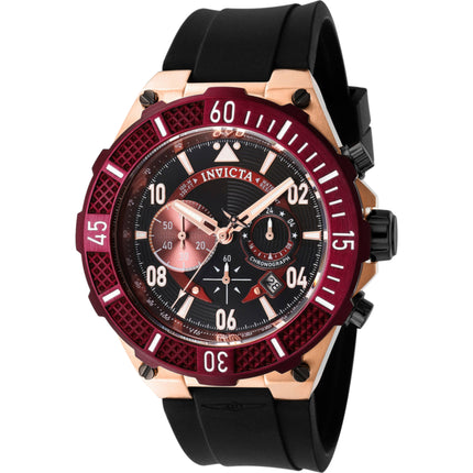 Invicta Men's Watch - Aviator Chronograph Red and Black Dial Silicone Strap | 40505 ,