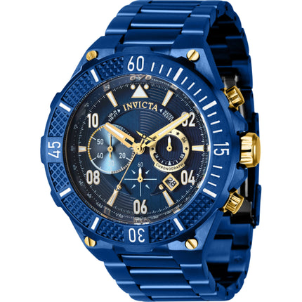 Invicta Men's Watch - Aviator Chronograph Gold and Blue Dial Steel Bracelet | 40512 ,