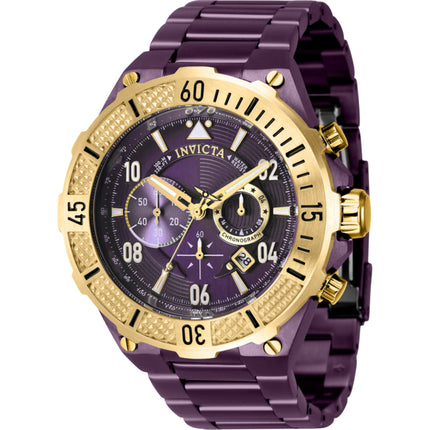 Invicta Men's Watch - Aviator Chronograph Purple and Gold Tone Dial Bracelet | 40514 ,
