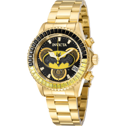 Invicta Women's Watch - DC Comics Batman Chronograph Yellow Gold Bracelet | 41275 ,
