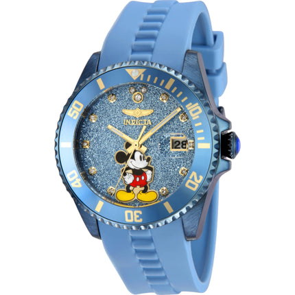 Invicta Women's Watch - Disney Mickey Mouse Quartz Blue Glitter Dial Strap | 41312 ,