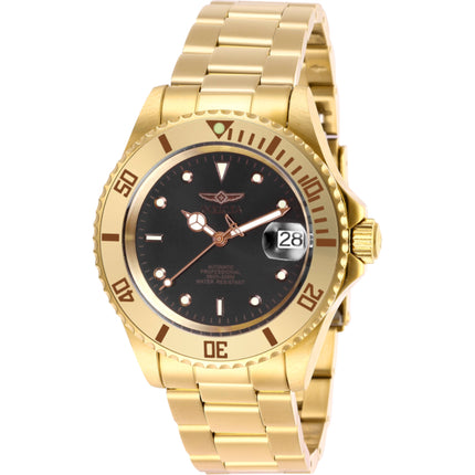 Invicta Men's Watch - Pro Diver Automatic Black Dial Yellow Gold Bracelet | 28664 ,