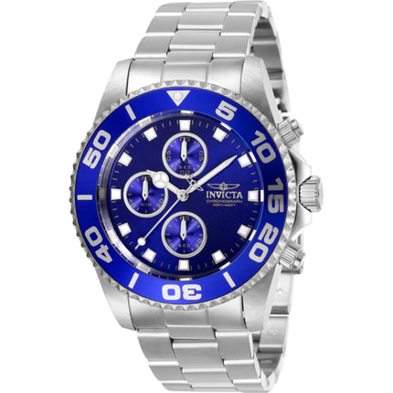 Invicta Men's Watch - Pro Diver Chronograph Blue Dial Silver Steel Bracelet | 28690 ,