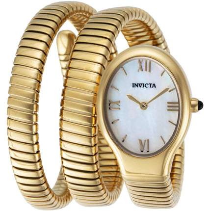 Invicta Women's Watch - Mayamar White MOP Dial Yellow Gold Wrap Bracelet | 44501 ,