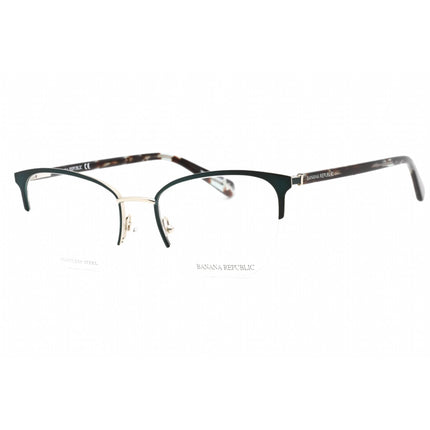Banana Republic Women's Eyeglasses - Teal Gold Cat Eye Half Rim Frame | BR 223 5F6 ,