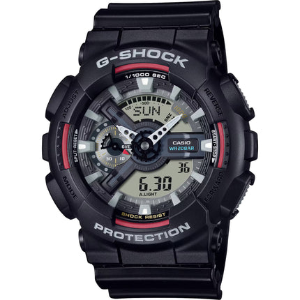 Casio Men's Watch - G-Shock World Time Black and Grey Ana-Digi Dial Strap | GA110RL-1A ,