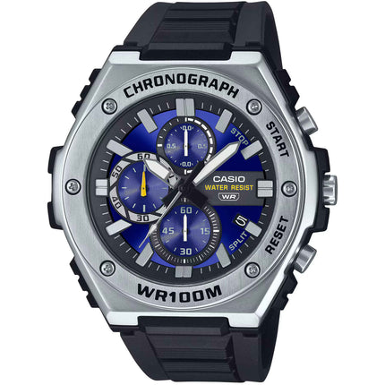 Casio Men's Watch - Chronograph Quartz Blue Dial Black Resin Strap | MWA300H-2A ,