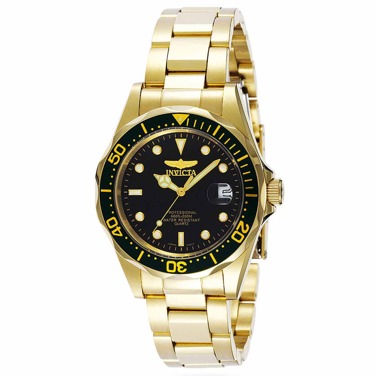 Men\'s Pro Diver Stainless Steel Quartz Watch Gold Invicta Pro Diver Quartz Gold Dial Two-tone Men main image 2