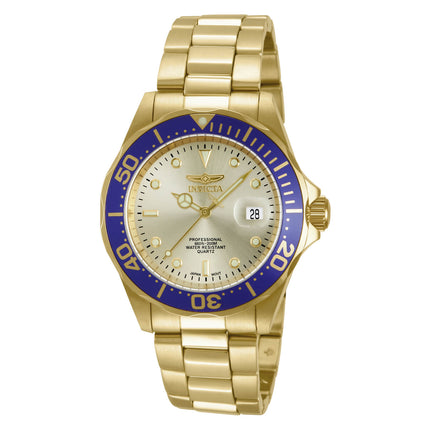 Invicta 14124 Mens Pro Diver Gold Tone Dial Gold Plated Stainless Steel Dive Watch ,