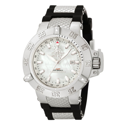 Invicta 0737 Men's Subaqua Noma Black Rubber Strap MOP Dial GMT Dive Watch ,