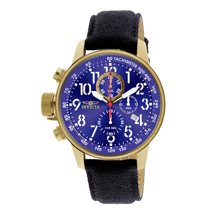Invicta 1516 Men's Gold Blue Dial 1/10 Second Lefty Chronograph ,