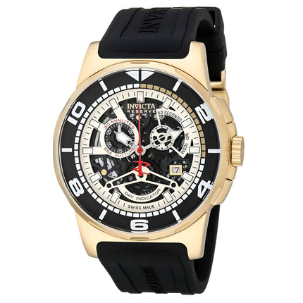 Invicta Men's Reserve Chronograph Watch - Sea Vulture Skeleton Dial Black Strap ,
