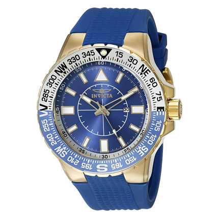Invicta 19270 Men's Aviator Blue Dial Blue Silicone Strap Compass Watch ,