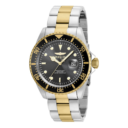 Invicta 22057 Men's Two Tone Yellow Steel Bracelet Quartz Pro Diver Grey Dial Date Watch ,