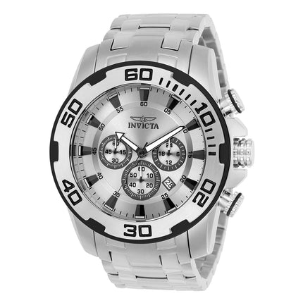 Invicta 22317 Men's Pro Diver Chronograph Silver Dial Stainless Steel Bracelet Quartz Watch ,