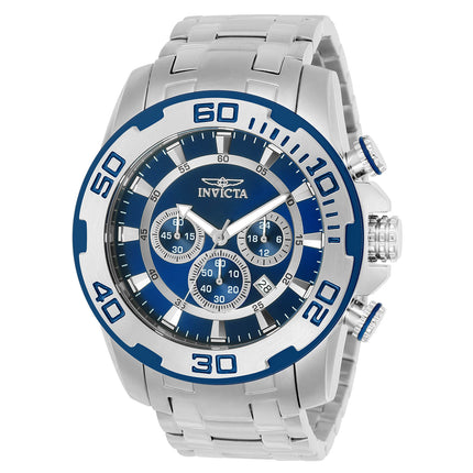 Invicta Men's Chronograph Stainless Steel Watch - Pro Diver Blue Dial Quartz | 22319 ,