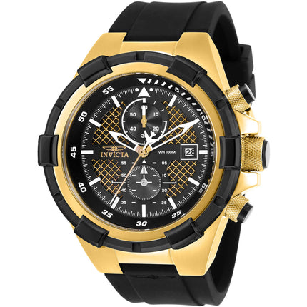Invicta Men's Watch - Aviator Quartz Chronograph Black and Gold Dial Strap | 28100 ,