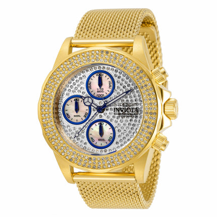 Invicta Women's Watch - Pro Diver Quartz Chronograph Yellow Gold Mesh Bracelet | 32935 ,