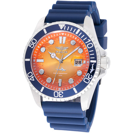 Invicta Men's Watch - Pro Diver Rotating Bezel Quartz Orange Dial Blue Strap | 47169 ,