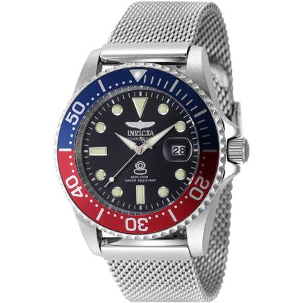 Invicta Men's Watch - Pro Diver Rotating Bezel Silver Steel Bracelet Dive | 48215 ,