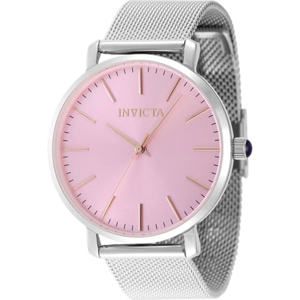 Invicta Women's Watch - Angel Quartz Pink Dial Silver Steel Mesh Bracelet | 48843 ,