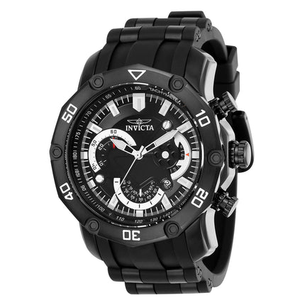 Invicta 22799 Men's Pro Diver Chronograph Black Dial Steel & Silicone Strap Watch ,