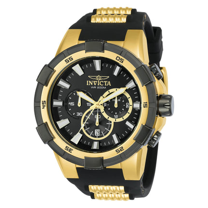 Invicta Men's Chronograph Watch - Aviator Black and Gold Tone Strap | 23693 ,