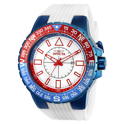 Invicta Men's Watch - Aviator Quartz Compass Date Display White Rubber Strap | 23997 ,