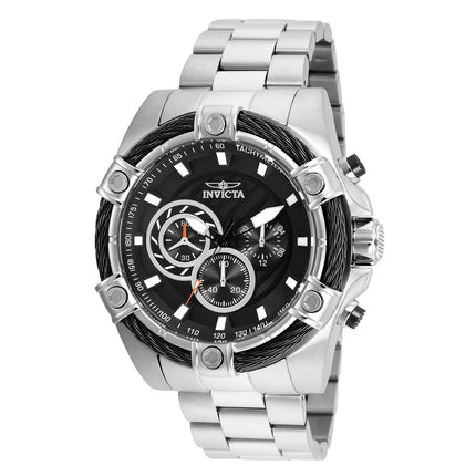 Invicta Men's Chronograph Watch - Bolt Black Dial Stainless Steel Bracelet | 25512 ,