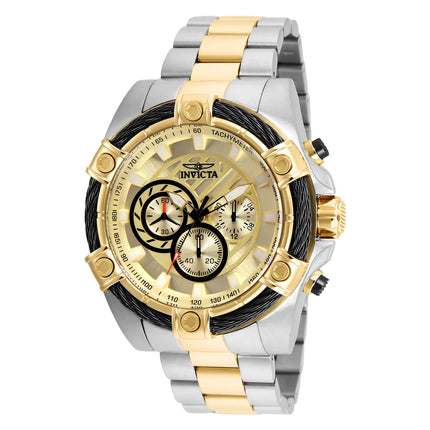 Invicta Men's Chronograph Watch - Bolt Quartz Gold Dial Two Tone Bracelet | 25518 ,