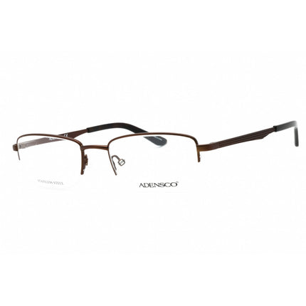 Adensco Men's Eyeglasses - Matte Brown Half Rim Rectangular Frame | AD 124 04IN 00 ,