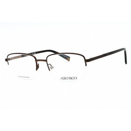 Adensco Men's Eyeglasses - Matte Brown Half Rim Rectangular Frame | AD 131 04IN 00 ,