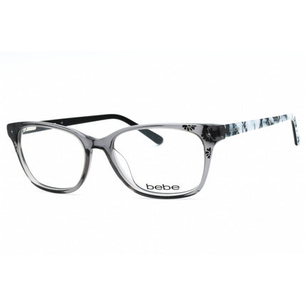 Bebe Women's Eyeglasses - Grey Crystal Acetate Full Rim Rectangular Frame | BB5163 001 ,