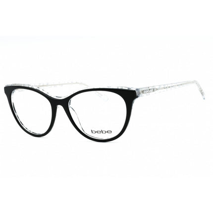 Bebe Women's Eyeglasses - Jet Full Rim Cat Eye Frame Clear Demo Lens | BB5189 001 ,