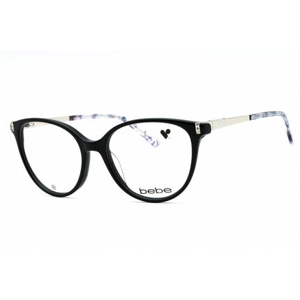 Bebe Women's Eyeglasses - Jet Full Rim Cat Eye Frame Clear Demo Lens | BB5215 001 ,