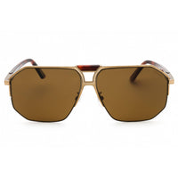 Chopard Men's Sunglasses - Shiny Satin Grey Gold Metal Full Rim Aviator | SCHG61 8TSP ,