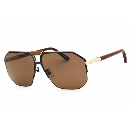 Chopard Men's Sunglasses - Shiny Rose Gold/Brown Metal Aviator Frame | SCHG61V 367P ,