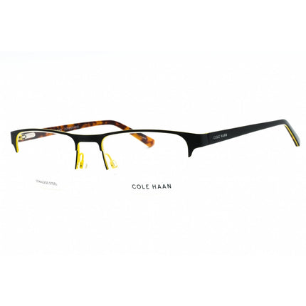 Cole Haan Men's Eyeglasses - Black Metal Half Rim Rectangular Shape Frame| CH4054 001 ,