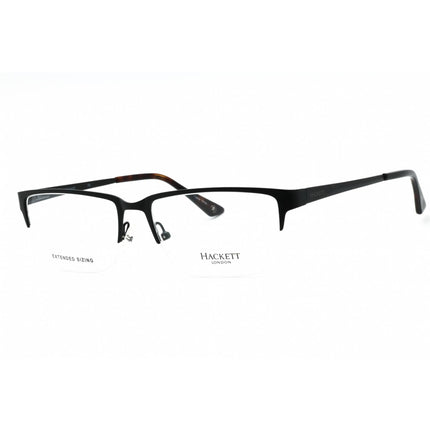 Hackett Men's Eyeglasses - Black Metal Half Rim Rectangular Shape Frame | HEK1187 02 ,