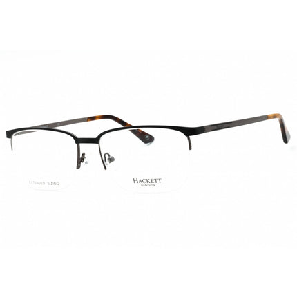 Hackett Men's Eyeglasses - Black Metal Half Rim Rectangular Frame | HEK1241-1 002 ,
