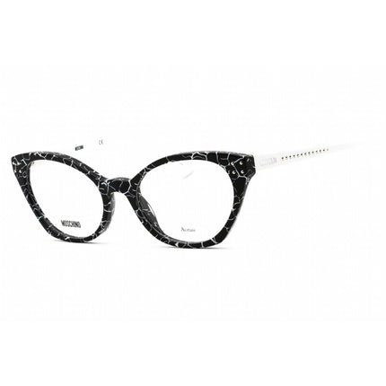 Moschino Women's Eyeglasses - Black Marble Plastic Full Rim Cat Eye | MOS582 0W2M 00 ,
