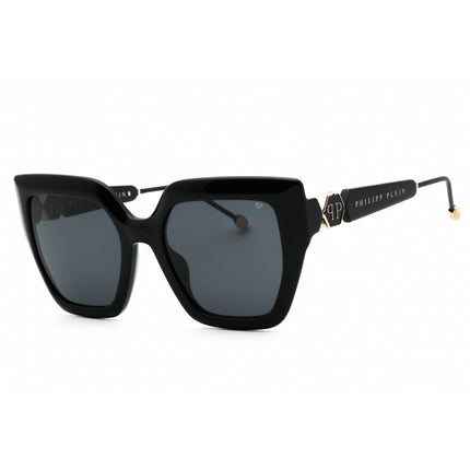 Philipp Plein Women's Sunglasses - Shiny Black Plastic Cat Eye Frame | SPP064S 0700 ,