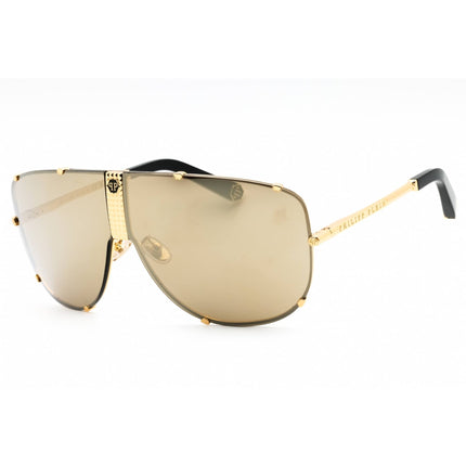 Philipp Plein Unisex Sunglasses - Yellow Gold Metal Full Rim Frame | SPP075M 400G ,