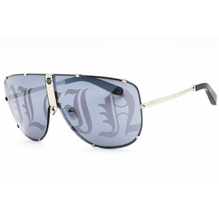 Philipp Plein Men's Sunglasses - Shiny Palladium Metal Full Rim Shield | SPP075M 579L ,