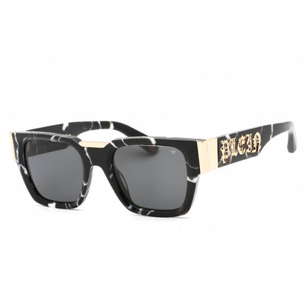 Philipp Plein Men's Sunglasses - Patterned Black Plastic Square Frame | SPP095M 0Z21 ,
